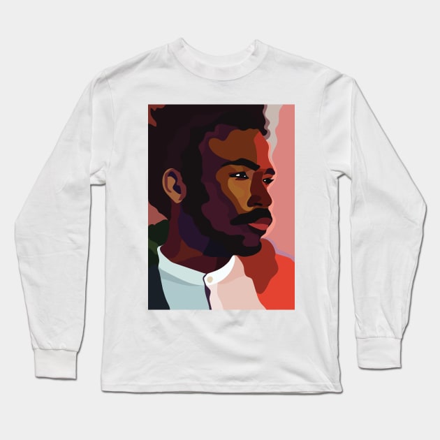 Childish Gambino Portrait Long Sleeve T-Shirt by StrayArte